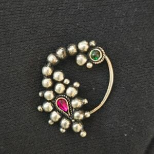 Silver Oxidised Nose Ring