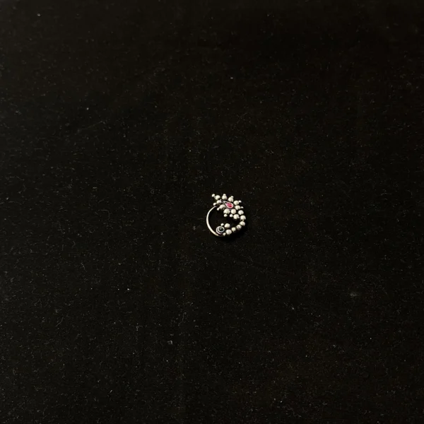 Silver Oxidised Nose Ring