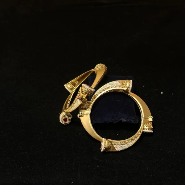 Gold-Plated Kundan-Studded Bangles