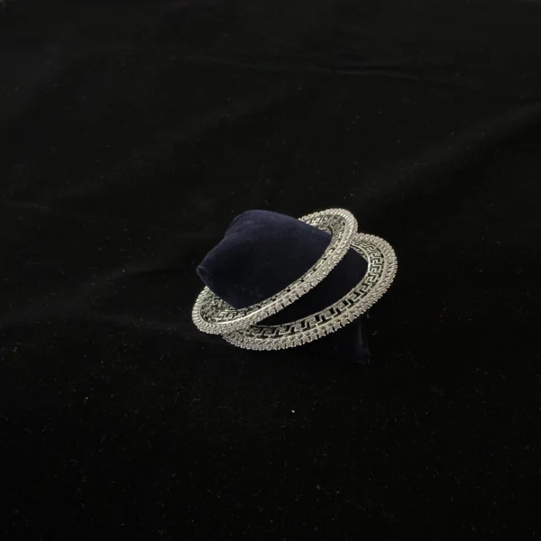 SIVER POLISH DIAMOND BANGLES