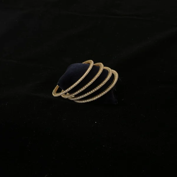 Gold-Plated  Beaded Moti Bangles
