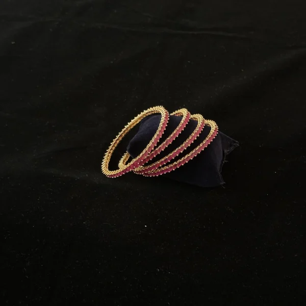 Gold-Plated RUBY  Studded Bangles