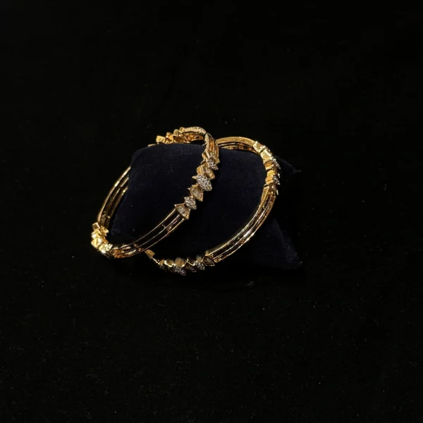 GOLD POLISH DIAMOND BANGLES