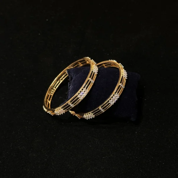 GOLD POLISH DIAMOND BANGLES