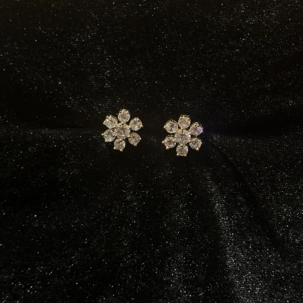 Diamond Flower Studs