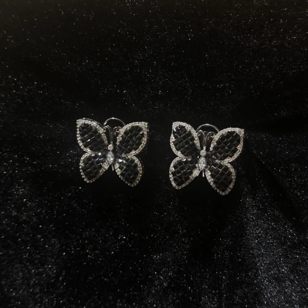 Black Diamond Butterly Earrings