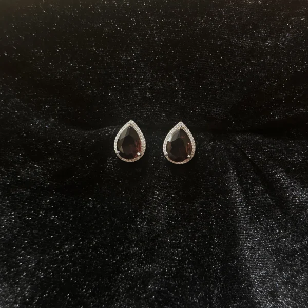 Tanzenite and Diamond Teardrop Studs