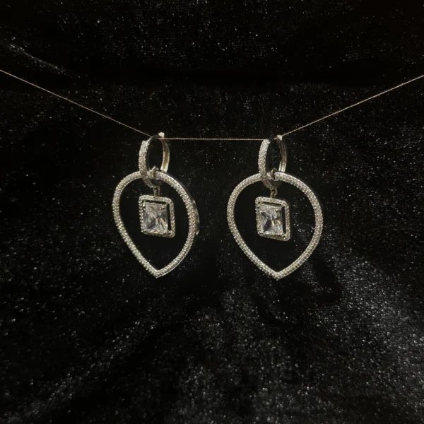 Diamond Dangle Hoops