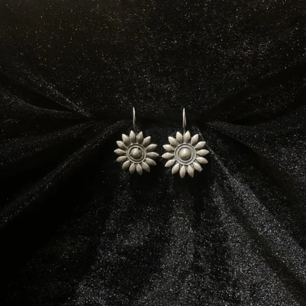 Blossom Oxidised Silver Earrings