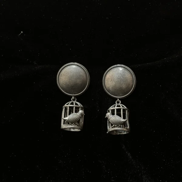 Singing Bird Oxidised earrings