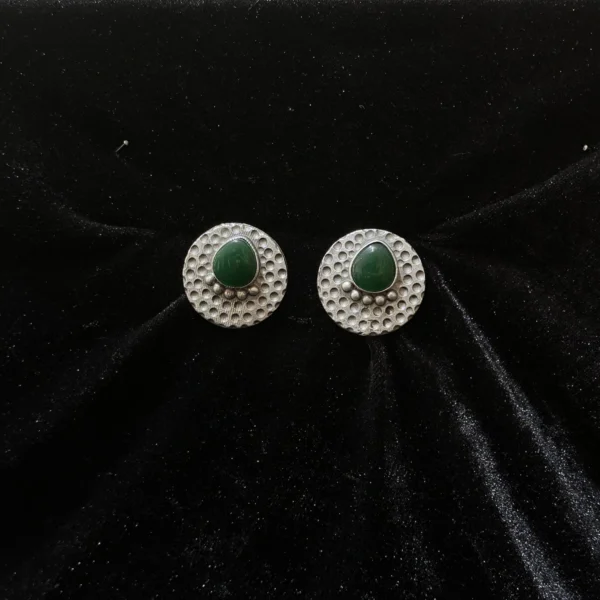 Green Stone Oxidised Silver Jewellery