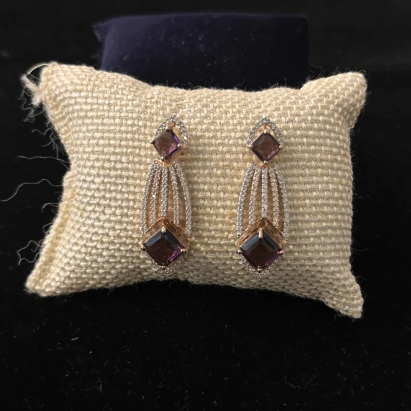 Purple Diamond Earrings