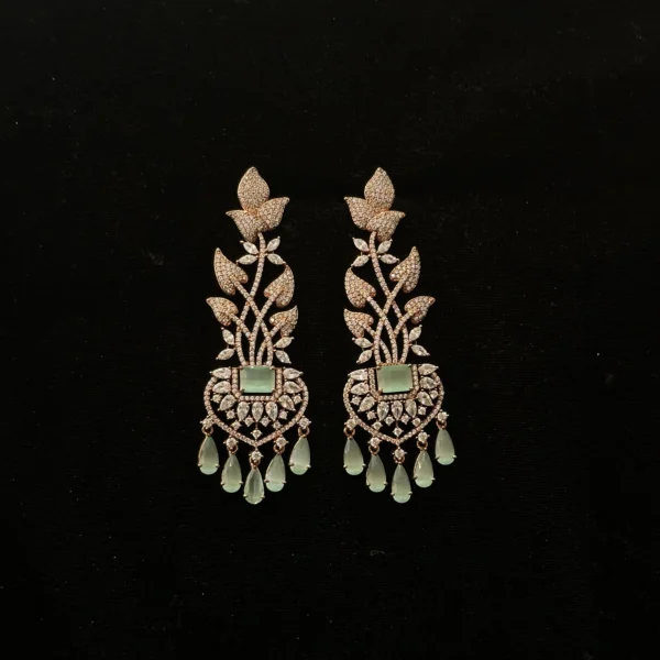 Diamond Floral Bale Earrings