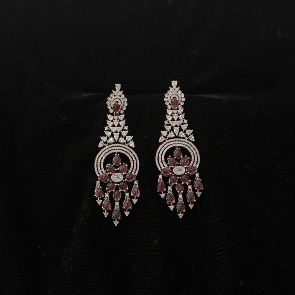 Diamond Floral Heavy Earrings