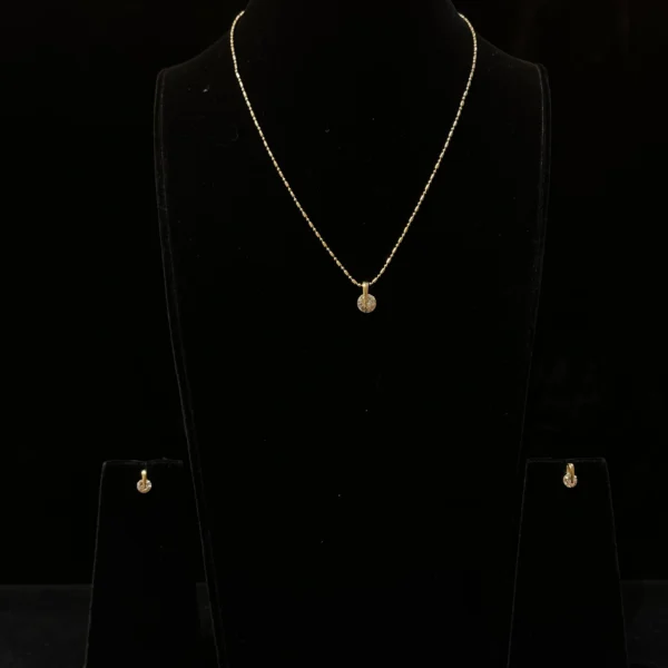 Gold Diamond Pendant Set