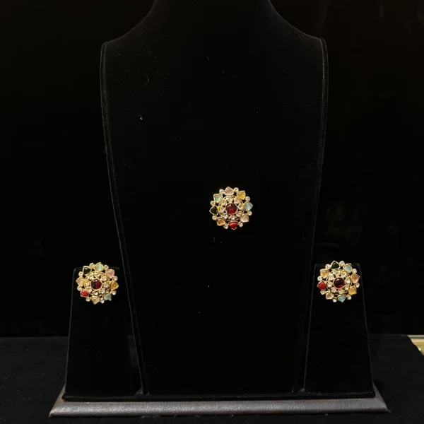 Diamond & Navratni  Pendant Set