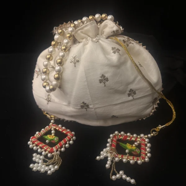 Cream Potli bag