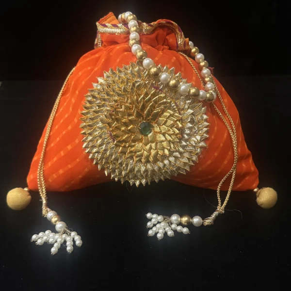 Orange Potli Bag