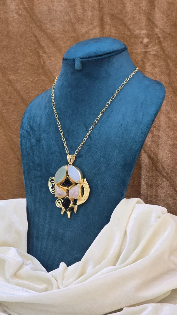 Golden Aura Multi-stone Pendant - Image 2